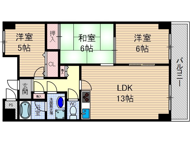 サンフォーレ辰巳の間取り