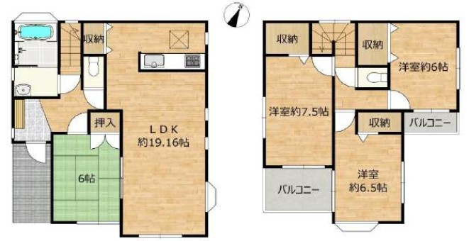 所沢市山口　中古戸建の間取り
