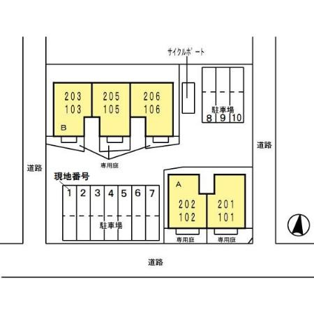 カーサ　マローン　B棟の区画図
