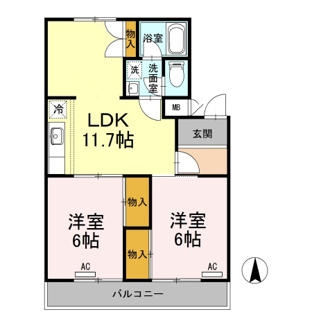 フジパレス新開の間取り