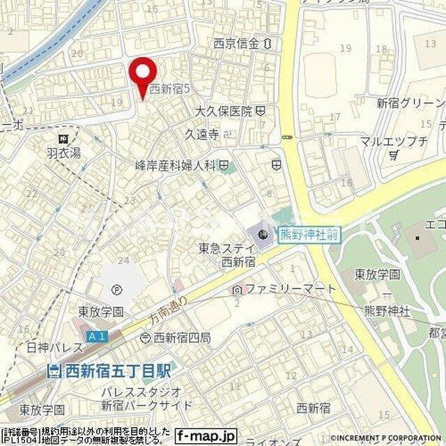 プレール・ドゥーク西新宿Ⅱの地図| 