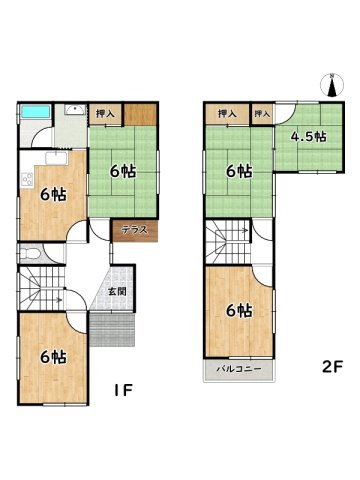姫路市西庄/中古戸建の間取り
