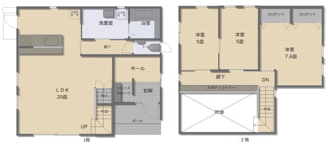 苫田郡鏡野町　中古住宅3LDKの間取り