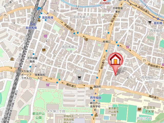 ヴォアラクテ西早稲田の地図