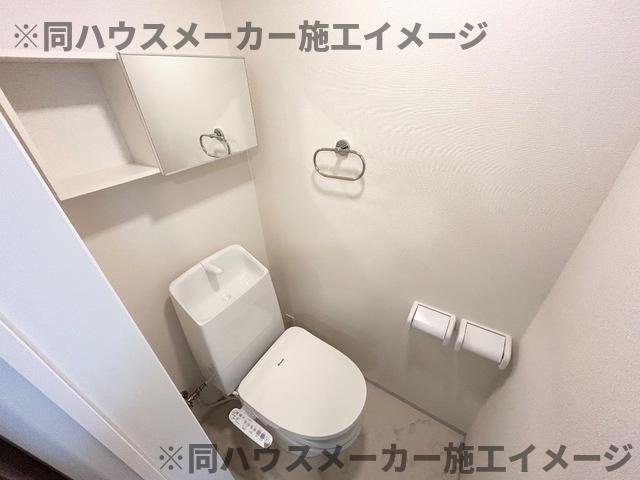 仮）日野市日野アパート新築工事のトイレ