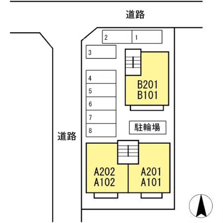セジュール白石西新町　A棟の区画図