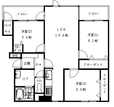 ノースピア月寒西の間取り