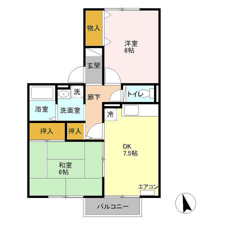 【間取り】 | ドミールエム　弐番館