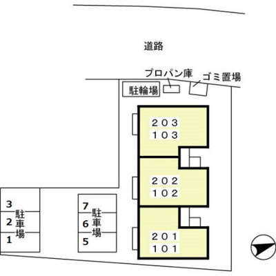 【区画図】 | ドミールエム　弐番館