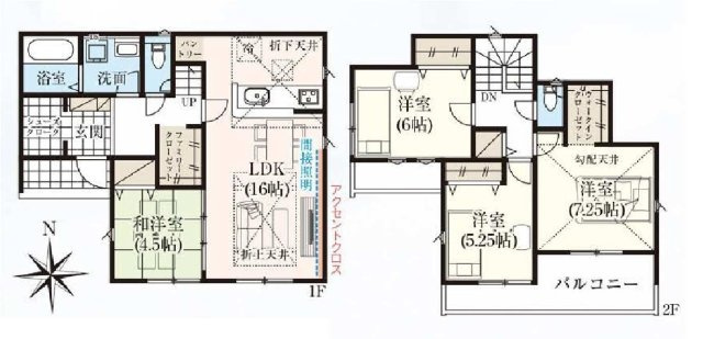 新築　佐波郡玉村町板井　GRAFARE　3号棟の間取り|建物面積103.51㎡　全居室南向き♪シューズインクローク・ウォークインクローゼット・パントリー・各部屋収納付きで便利です！日当たりの良い広々バルコニー！どのお部屋からも行き来できます。							