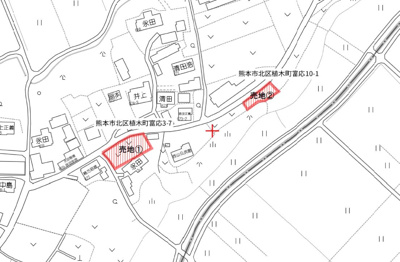 【地図】 | 熊本市北区植木町富応　売地②
