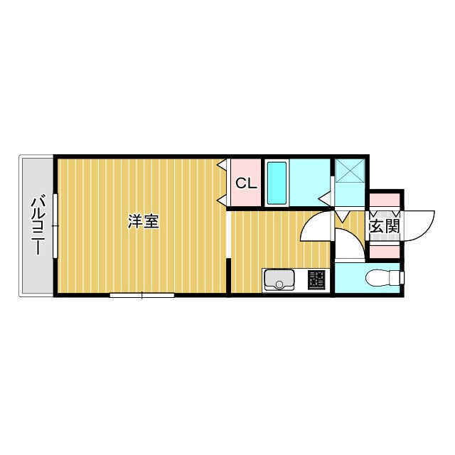 久留米市合川町の賃貸マンションの間取り