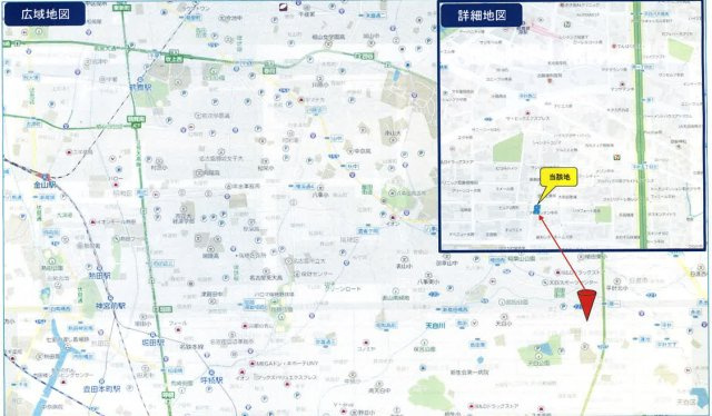 名古屋市天白区中平1丁目　事務所・倉庫の地図