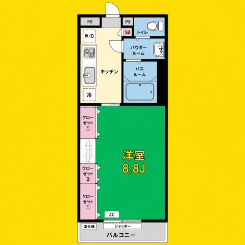 リブリ・中小田井　名古屋市賃貸　仲介手数料無料の間取り