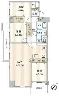 【間取り】 | 武庫川あおぞらのまち住宅　２５号棟