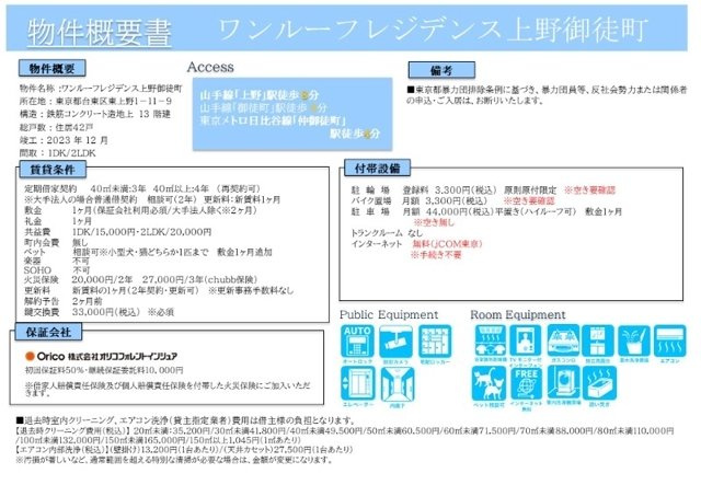 ワンルーフレジデンス上野御徒町