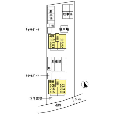 ビエント　B棟の区画図