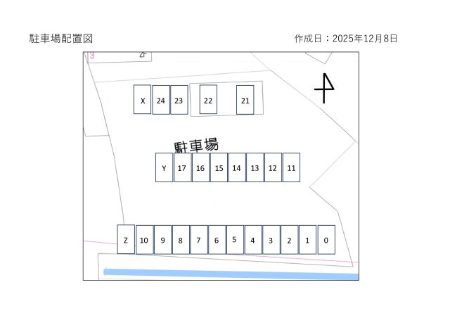 光井7丁目　月極駐車場の区画図