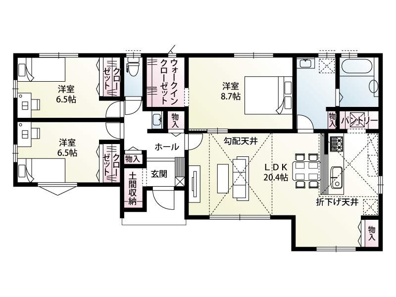 大平町西野田　新築戸建2-2の間取り