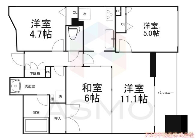 【間取り】 | アーデンタワー新町