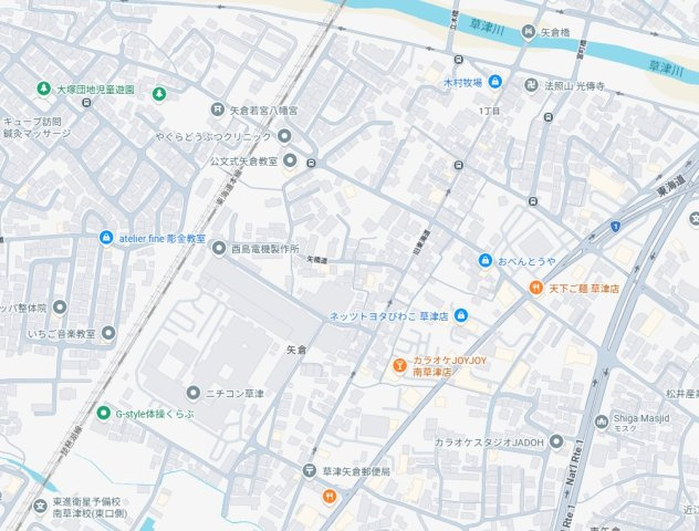 草津市矢倉　第1期　新築一戸建ての地図