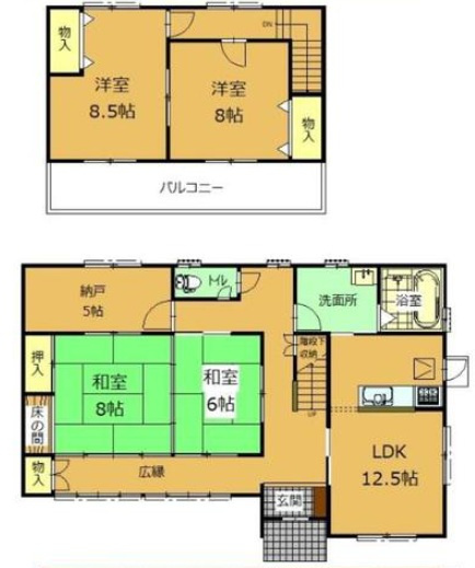 【間取り】 | 伊勢崎市五目牛町　再生住宅　土地150坪！