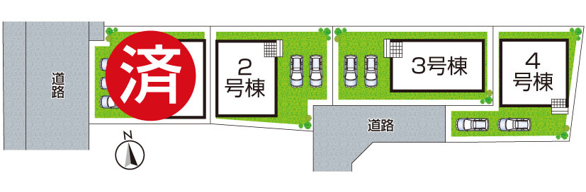 神戸市西区池上　第4期　新築一戸建ての区画図|全4区画