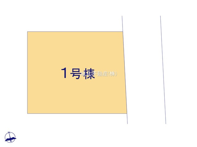 練馬区富士見台1丁目 限定1棟の区画図|土地面積87.14㎡ 前面道路東側約4.0ｍ公道に面する立地