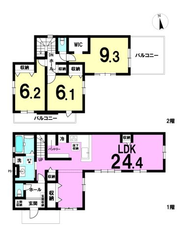 中央区 中野町2期の間取り|3LDKになります。