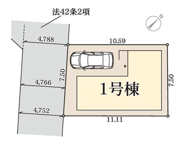 加古川市平岡町新在家6期　　新築戸建の区画図|同社施工事例
