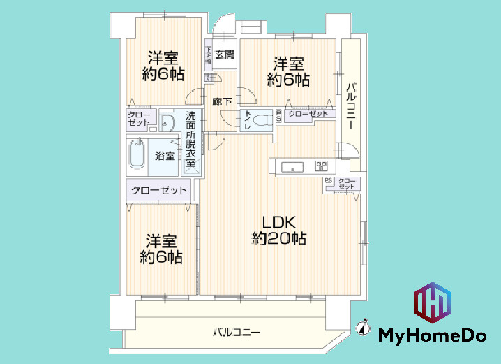 宝マンション小幡苗代の間取り|人気の南向き＆全居室収納◎ 暮らしやすさにこだわった住まい