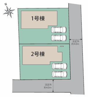 古賀市千鳥２丁目　2号棟の区画図