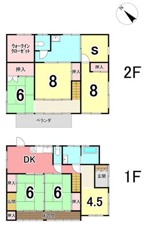 【中古戸建】足利市宮北町の間取り|■間取り図｜敷地面積：127.04㎡（約38.42坪）建物面積：126.6㎡（約38.29坪）