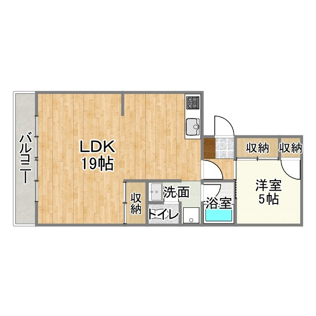 日栄ハイム佐鳴台　中央区入野町の間取り|コンパクトながら暮らしやすさに配慮した1LDK！