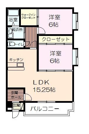 上益城郡益城町大字古閑の賃貸マンションの間取り