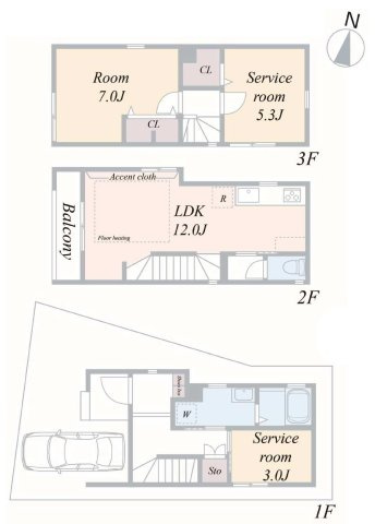 【横浜市港南区上大岡西2丁目5-22全3棟新築戸建て】★仲介手数料無料★（上大岡小学校・笹下中学校）の間取り