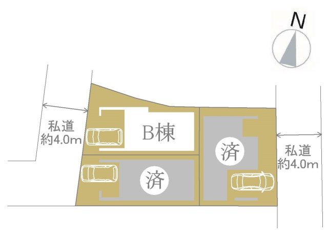 【横浜市港南区上大岡西2丁目5-22全3棟新築戸建て】★仲介手数料無料★（上大岡小学校・笹下中学校）の区画図