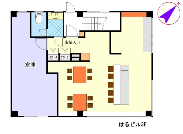 阿知1丁目　飲食テナントの間取り