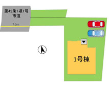 大野城市乙金東３丁目１期　１号棟の区画図