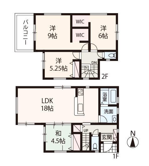 【間取り】 | Livele Garden.S堺市東区菩提町3丁　2号棟 | 2室にWICを備えた4LDK！カースペース並列2台分有(車種による)。