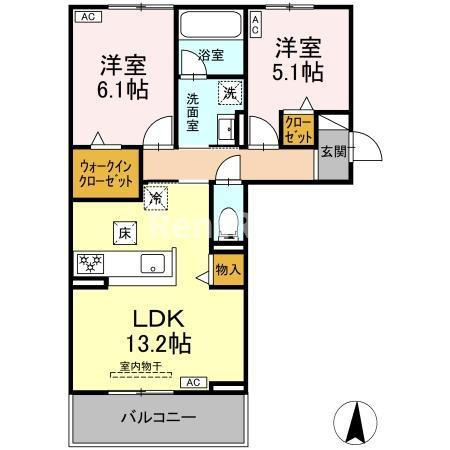 Collab 北宿の間取り