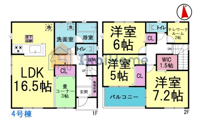神戸市西区池上第4　新築戸建 全4棟 4号棟の間取り|【ホームページに現地動画掲載中】●年中無休：当日予約可●LDK16.5帖！畳コーナー付きの間取り！