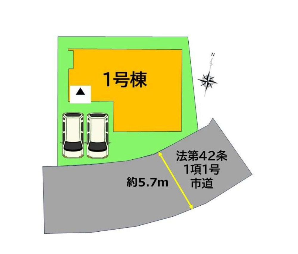 福岡市早良区野芥7丁目第6-1棟（1号棟）の区画図|配置図