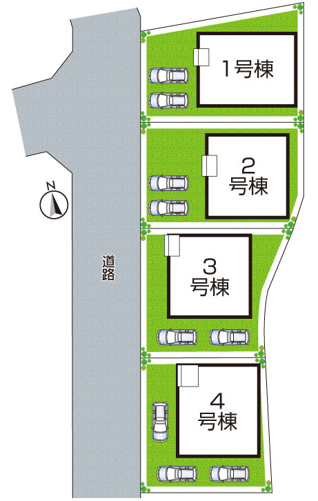 和歌山市新庄　第4期　新築一戸建ての区画図|全4区画