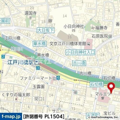 アクティブミレニアム江戸川橋の地図| 
