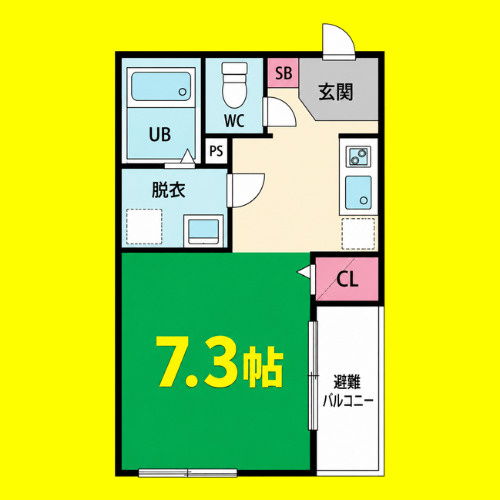 ハーモニーテラス児玉Ⅵ　名古屋市賃貸　仲介手数料無料の間取り
