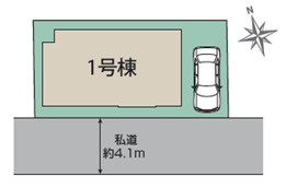 茅ヶ崎市高田２丁目　新築戸建　全１棟の区画図
