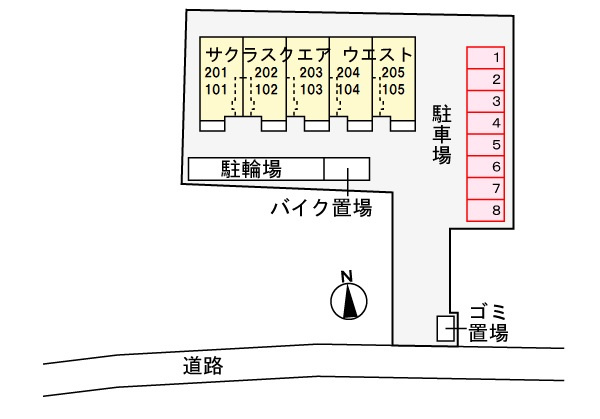 サクラスクエア　ウエストの駐車場|駐車場