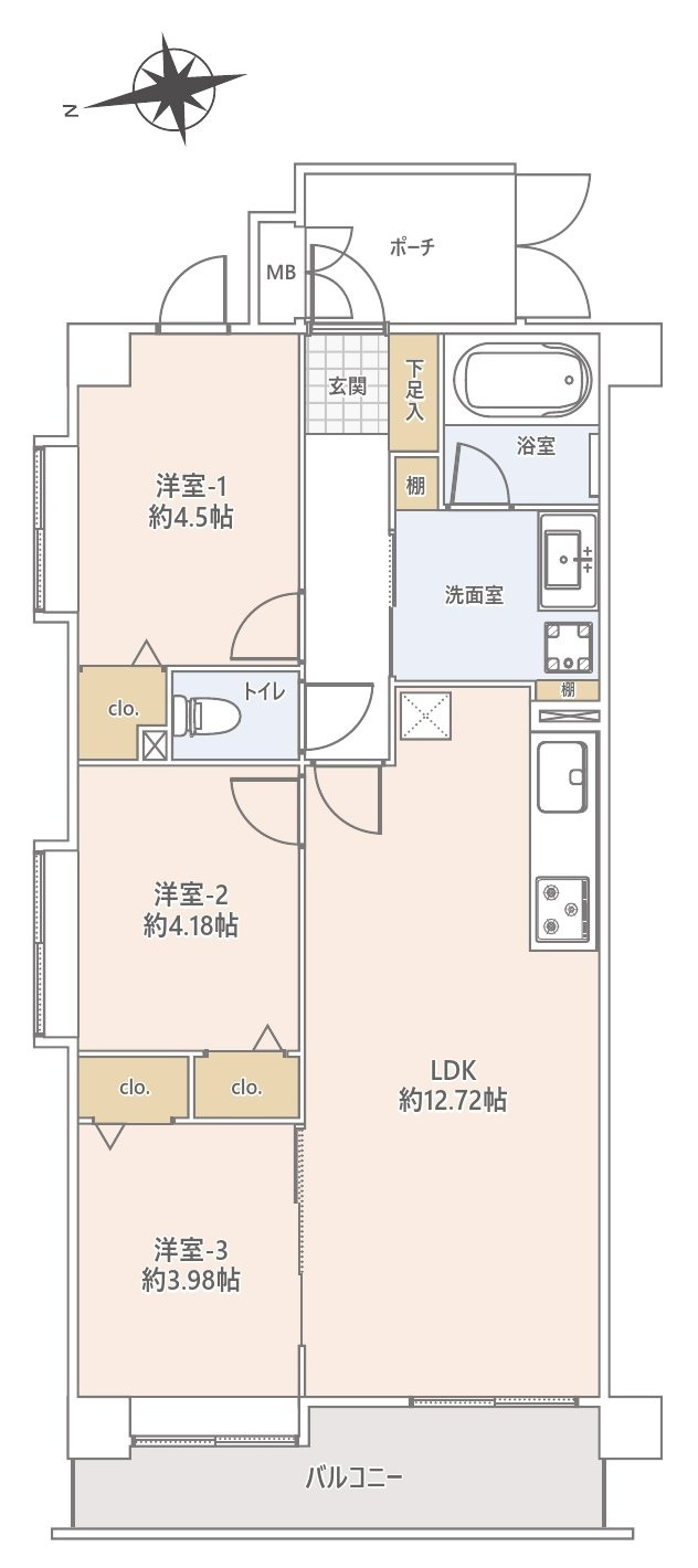 朝日パリオ西武柳沢の間取り