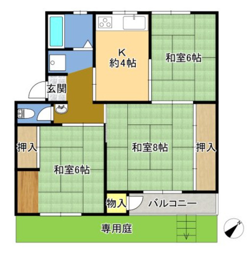 渦が森コーポ１９号館の間取り